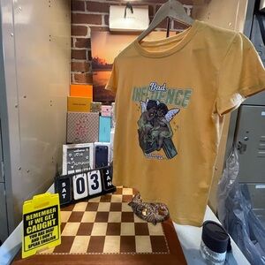 Women's Angel & Slogan Printed Short Sleeve T-Shirt